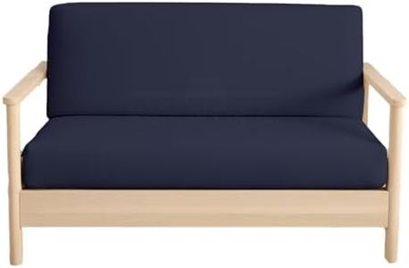 Full Size Armless Futon Covers - 100% Egyptian Cotton Futon Slipcovers - Zippered Couch Cover Sofa Bed Protector, Sleeper Sofa Cover, Machine Washable, Navy Blue
