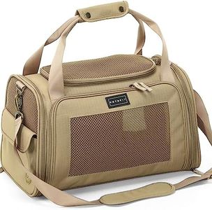 Petsfit Sac de Transport Chat Chien, Caisse de Transport pour Chien Transpirables y de Buena Calidad, Sac Transport Chat avec Un Coussin Extensible, pour Chaton Petit Chien, S,Kaki
