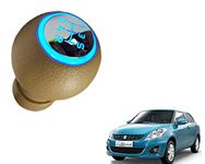 WolkomHome Beige Manual Transmission LED Gear Knob Shift with Blue Light for Maruti Suzuki Swift Dzire Type-2