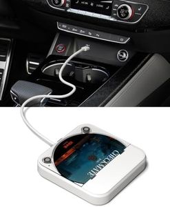 ENVYCLOUD Portable Car CD Player with USB/AUX Port,External CD Player Compatible with Car Radio Stereo, Laptop, TV, Computer,Universal for Vehicle with Adapter, White