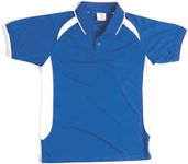 DNC Workwear Kids Air Flow Contrast Raglan Mesh Polo Shirts, Royal/White, Size 8