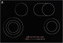 Burner Electric Cooktop - 35.4" 8800W/240V, Ceramic Glass Radiant Electric Stovetop Built-In Stove Top, Ceramic Glass Radiant Stovetop, Timer, Kid Safety Lock, BLACK