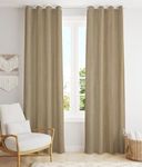 FRESH FROM LOOM Jute Curtains for Door 7 Feet Long | Medium Window Curtain | Yarn Weaved Parda | Modern Parde for Living Room Bedroom | Screens with Eyelet Ring | Hypoallergenic (Beige, 2pc), Eyelet