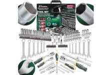 Rockforce 38841 W PREMIUM 216-Piece Professional Socket Set – 1/4", 3/8", 1/2" Drive Ratchets & Sockets, CR-V Steel Mechanic Tool Kit with Extensions, Bits & Heavy-Duty Carrying Case