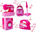 SUPER TOY House Hold Kitchen Appliances Toys Set for Kids with Light & Sound Kitchen Playset Accessories Pretend Play Toy for Girls Age 3-12 Years Birthday Gift