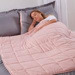 Brentfords Weighted Blanket 6kg for Adults Teenagers Kids Therapy Sensory Anxiety Autism Insomnia Stress Relief, Double - Blush Pink - 125 x 180cm