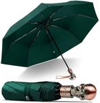 Lejorain Men's Black Skull Umbrella - Cool Luxury Auto Open Close Collapsible Umbrella Windproof for Men