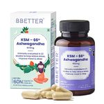 BBETTER Ashwagandha KSM 66 Capsules 600mg, Ashwagandha Tablet For Stress & Sleep Management -60 Veg Ashwagandha Capsules