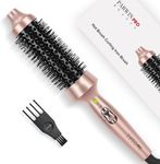 Thermal Brush, 1.5"/40mm Heated Round Brush, Ionic Hot Brush Create Shinier & Smoother Curls, Not for Blow Drying, Fast Heating, Dual Voltage, 60Mins Auto Shut Down, Gold