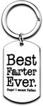 Dad Gifts from Son Daughter Dad Keychain Father Keyring Key Tags for Daddy Papa Men Jewelry for Father's Day Birthday (Funny Style- Best Farter Ever I Mean Father)