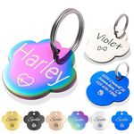 Dogs Cats ID Tags Personalized Lovely Symbols Pets Collar Name Accessories Simple Custom Engraved Products (Small, Dog Claw, Dream)