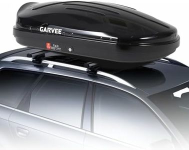 49 Inch Rooftop Cargo Box Carrier, 10 Cubic Ft. Hard Shell Roof Rack Cargo Carrier with Security Keys, 165 Lbs Capacity Waterproof Rooftop Storage Box, Dual Side Opening