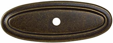 1034-AB-10 - GlideRite Hardware 3" Antique Brass Thin Oblong Ring Backplates (Pack of 10)