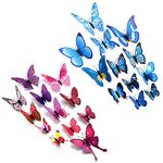 Sangu 3D Colorful Blue Butterfly Removable Mural Wall Stickers Wall Decal for Home Decor(Colorful blue)