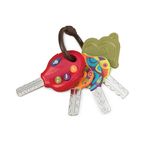 B. – Toy Car Keys – 4 Keys & Keyring – Lights & Sounds Remote – Baby Teether – 10 Months + – LucKeys - Tomato