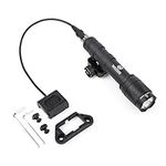 QIRUIMY M600C Tactical Torch with Pressure Pad Switch,LED 600 Lumens Flashlight Scout Light for M-lok keymod 20mm Picatinny Rail System (Black)