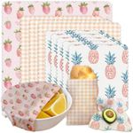 AbejaWrap Beeswax Wraps for Food 9 Pack, Reusable Beeswax Wraps, Beeswax Wrap/Strawberry Lattice Pineapple