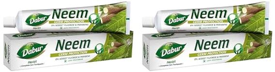 Dabur Herb'l Neem Germ Protection Toothpaste - 200g | No Added Flourides & Parabens | Neem Fights Bacteria (Pack of 2)