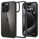 Spigen Case for iPhone 15 Pro Max Case, Ultra Hybrid [Anti-Yellowing] Designed for Apple iPhone 15 Pro Max - Matte Black