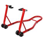 COSTWAY Heavy-Duty Motorbike Stand, Portable Motorcycle Rear Wheel Lift, Motor Bike Paddock Stand Back Wheels Lifting for Garage Workshop (Red)