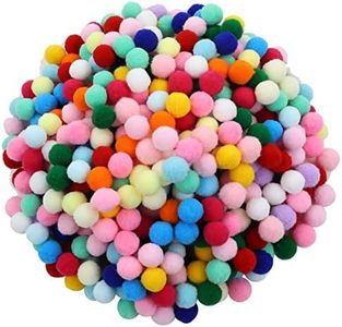 Lawie 500 PCS 2cm 0.8 Inch Christmas Rainbow Colors Large Pom Poms Arts and Crafts Party Craft Pom Pom Balls Ornaments Pompoms for Crafts DIY Puff Balls Pompom Maker Bulk Decorative Accessories