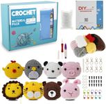 Keyohome 8 Pcs Beginners Crochet Kit, Crochet Kits for Beginners,Animals Crochet Kit,Crochet Set Include Various Accessories with Instructions and Video Tutorials for Starters Adult Kids (8)