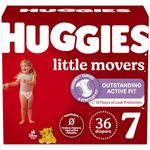 Huggies Little Movers Baby Diapers, Size 7, Giga Pack, 36ct