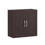 SoBuy Kitchen Bathroom Wall Cabinet Wall Storage Cabinet Unit with 2 Doors Brown W60 x D30 x H60cm FRG231-BR