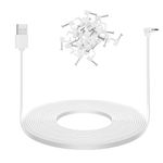 UYODM 20FT Power Extension Cable Compatible with WYZE Cam Pan V3, L-Shape Flat 90 Degree Micro USB Extension Charging Cable Power Your WYZE Cam Pan V3 Continuously - White