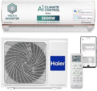 Haier 1 Ton 5 Star AI Climate Control Smart Split AC (3600W, Copper, Wi-Fi, Heavy Duty, 4 Way Swing, Frost Self Clean, HD Filter, Cools at 60°C, 20 Mtrs Air Throw - HSU14K-PYAIR5BN-INV, White)