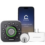 ULTRALOQ U-Bolt Pro Smart Lock with WiFi Bridge, 7-in-1 Fingerprint Keyless Entry Door Lock with App Remote Control, Backlit Keypad, Auto Unlock, Voice Control with Alexa and Google, IP65 Waterproof
