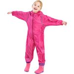 Varsany Personalised Kids Puddle Suit - Snowsuits, All In One Waterproof Kids Rain Suit - Puddlesuit Pink