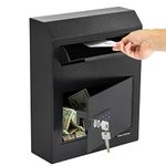 Volcora Key Drop Box with Lock, Drop Slot Depository Safe Box Digital Keypad, Money Drop Safe for Business, Cash Drop Box, Wall Mount Mailbox, Electronic Programmable Lock with Key Indoor Use