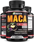 5-in-1 Maca Root Capsules for Women & Men | Black Red Yellow 16250MG | Mood Support, Reproduction & Energy