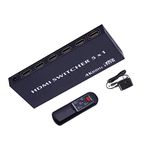 HDMI Switch Box 5 in 1 Out- HBAVLINK 5 Port HDMI Switcher with Remote HDMI Multi Port Switch HDMI Seletor Hub for TV, Support HDMI 2.0 4K 60Hz 1080P ARC CEC HDCP HDR