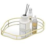 Navaris Mirror Vanity Tray - Dressing Table Organiser Trays - Decorative Mirrored Tray Vanity Bathroom - Jewellery & Perfume Organiser Tray - 30x30cm (11.8x11.8") - Irregular Gold
