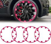 Wheel Rim Protect for Tesla Model Y 21" (2020-2024), Easy-Install Hubcaps Induction Wheel Cover, Scratch-Resistant Car Tire Trim Rings, Stylish Giftable, Brilliant Magenta 4Pcs Model Y Accessories