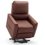 More4Homes CLIFTON ELECTRIC FABRIC SINGLE MOTOR RISE RECLINER LIFT MOBILITY TILT CHAIR BROWN