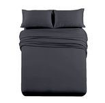 Sheets for Rv Bed - Rv Bunk Bed Cot Sheets 28 X 75 - 4-Piece Bed Set for Campers - 6 to 10 Inches Deep Pocket Fitted Sheet Luxury Soft Microfiber - Rv Mattress Sheets Bunks - Dark Grey