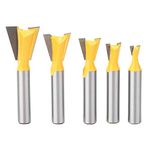 5 Pcs Milling Cutter Bit Woodworking Dovetail Router Bit Dovetail End for Wood Process Hand Tools Accessories