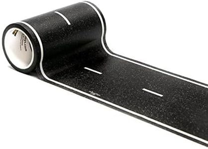 PlayTape Road Tape for Toy Cars - Sticks to Flat Surfaces, No Residue; 30 ft. Long x 4 in. Wide Black Road