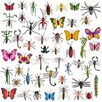 THE TWIDDLERS - 50 Bugs and Insects Toys for Kids, Plastic Animal Figures, Butterfly Spider Beetle Party Bag Fillers, Fake Mini Beast Toy Insects and Bugs for Kids Goodie Bag Favours