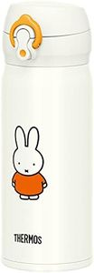 Thermos JNL-404B WH-OR Water Bottle, Vacuum Insulated Travel Mug, 13.5 fl oz (400 ml), Miffy White Orange