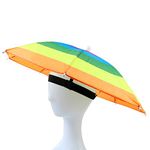 OMUKY Funny Umbrella Hat Adult and Kids Folding Cap for Beach Fishing Golf Party Headwear (Stripe)