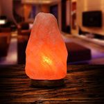 NatureBoost Himalayan Natural Pink Salt Lamp, Hand Crafted I Natural Warm Amber Glow I Dimmer Switch, Wooden Base, (8-10 inches, 10-12 lbs.) Unique Gift Ideas