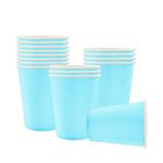 YAAVAAW 16P Baby Blue Party Paper Cups,9oz Paper Cups Cold/Hot Drinking Cups Tea Coffee Cups Solid Color Party Cups for Kids Adult Birthday,Picnics,Wedding,Baby Shower,Blue Frozen Party Supplies