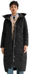 Orolay Women's Puffer Down Coat Winter Maxi Jacket with Hood Black M