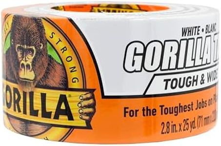 Gorilla Tough & Wide Duct Tape, 2.88" x 25 yd, White, (Pack of 1)