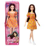Barbie GRB52 Fashionistas Doll with Polka Dot Off-the-Shoulder Dress, Toy for Kids 3 to 8 Years Old, 30.48 cm*6.35 cm*8.89 cm