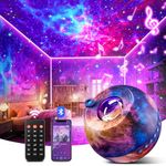 PIKOY Galaxy Projector Light, 15 Colors+15 White Noise+Bluetooth Star Projector Night Light Projector, Galaxy Light Projector for Bedroom, Remote Starlight Projector, Timer+Dimmable Galaxy Projector